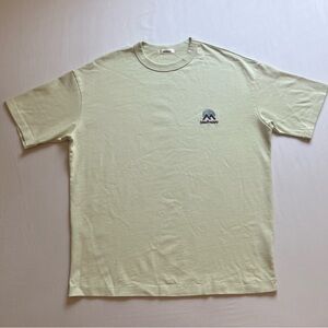 MADHAPPY light green logo text graphic crew neck knit short sleeve T-shirt